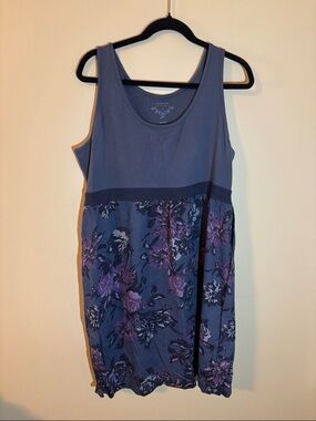 Sonoma Blue and Purple Floral Tank Dress